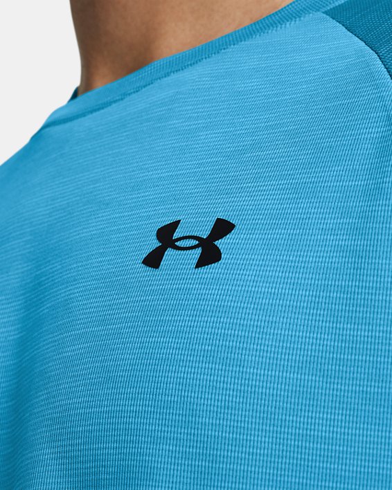 Męska koszulka z krótkimi rękawami UA Tech™ Textured, Blue, pdpMainDesktop image number 2